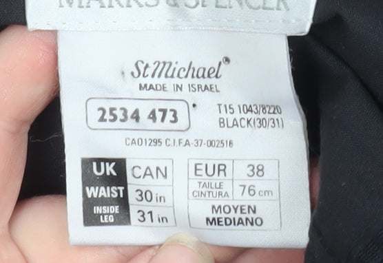 Mens UK Size M Marks and Spencer Regular Fit Dress Pants Black Trousers