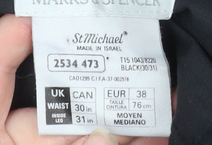 Mens UK Size M Marks and Spencer Regular Fit Dress Pants Black Trousers