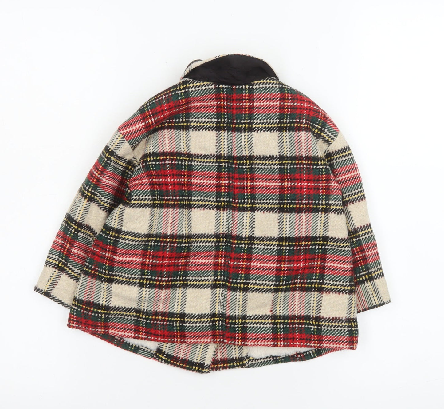 Zara Baby Unisex Multicoloured Check Wool Blend Pea Coat 18-24 Months
