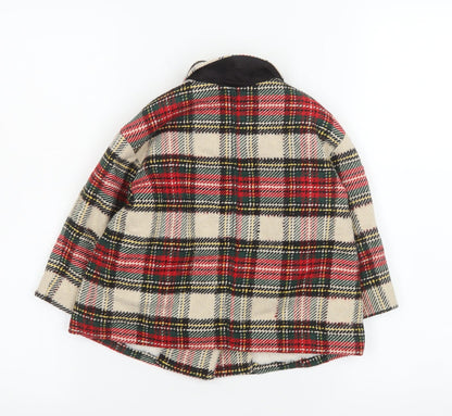 Zara Baby Unisex Multicoloured Check Wool Blend Pea Coat 18-24 Months