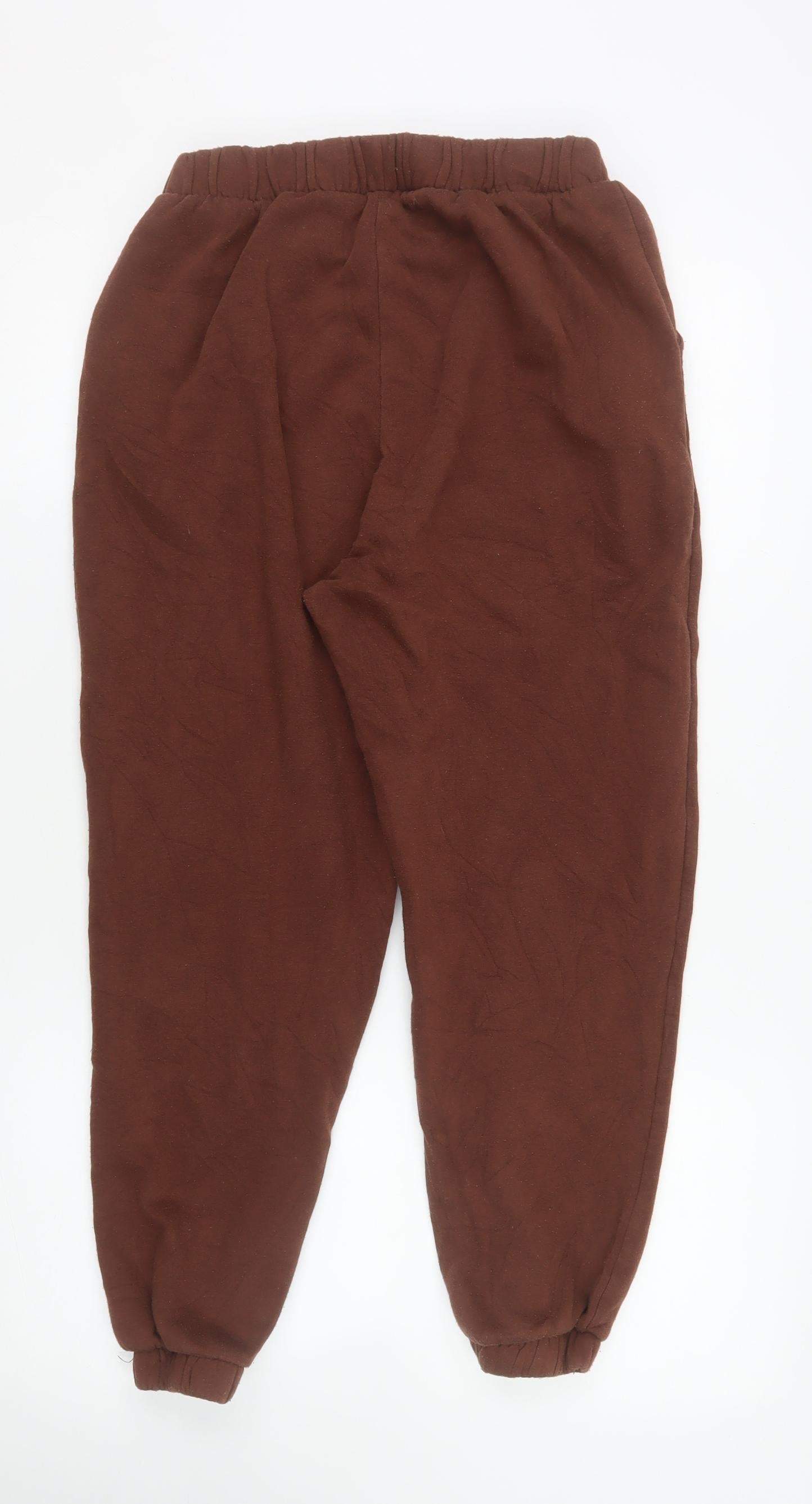 Womens UK Size L Zara Relaxed Fit Jogger Brown Trousers