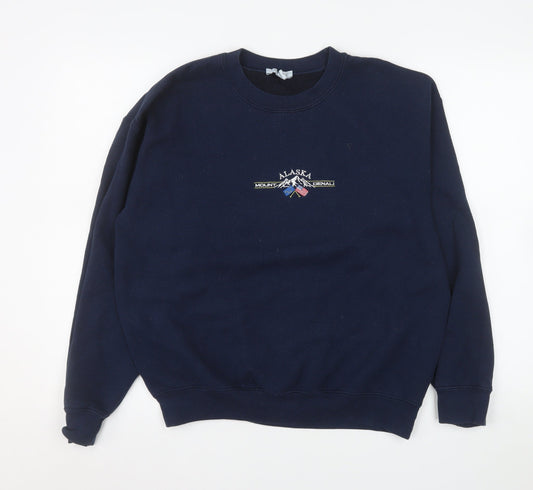 Womens UK Size M Topshop Blue Pullover Sweatshirt