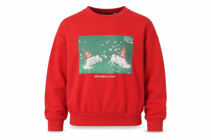 Womens UK Size M Elves Behavin' Badly Red Pullover Sweatshirt