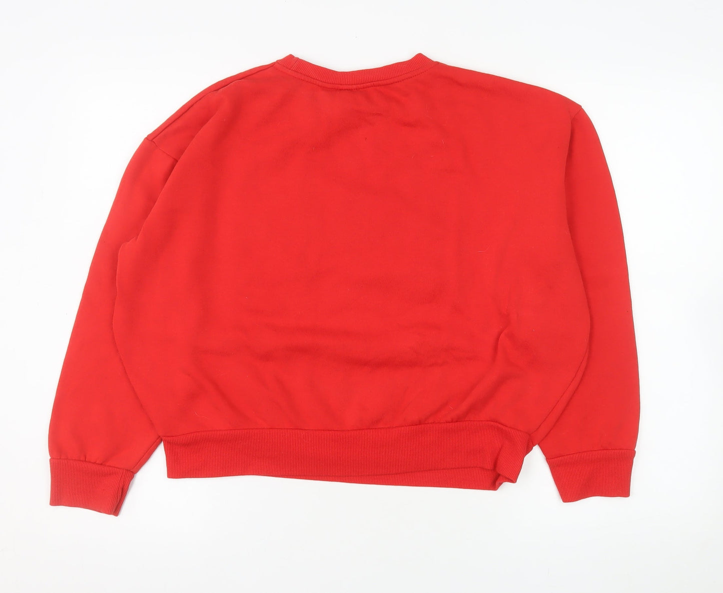 Womens UK Size M Elves Behavin' Badly Red Pullover Sweatshirt