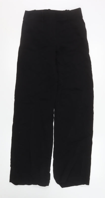 Womens UK Size S Zara Regular Fit Casual Business Workwear Black Trousers