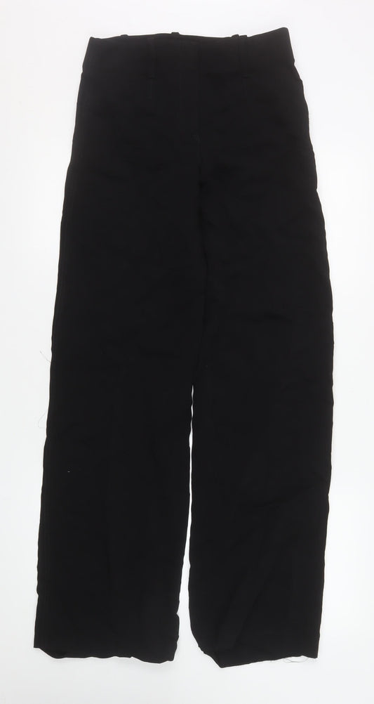 Womens UK Size S Zara Regular Fit Casual Business Workwear Black Trousers