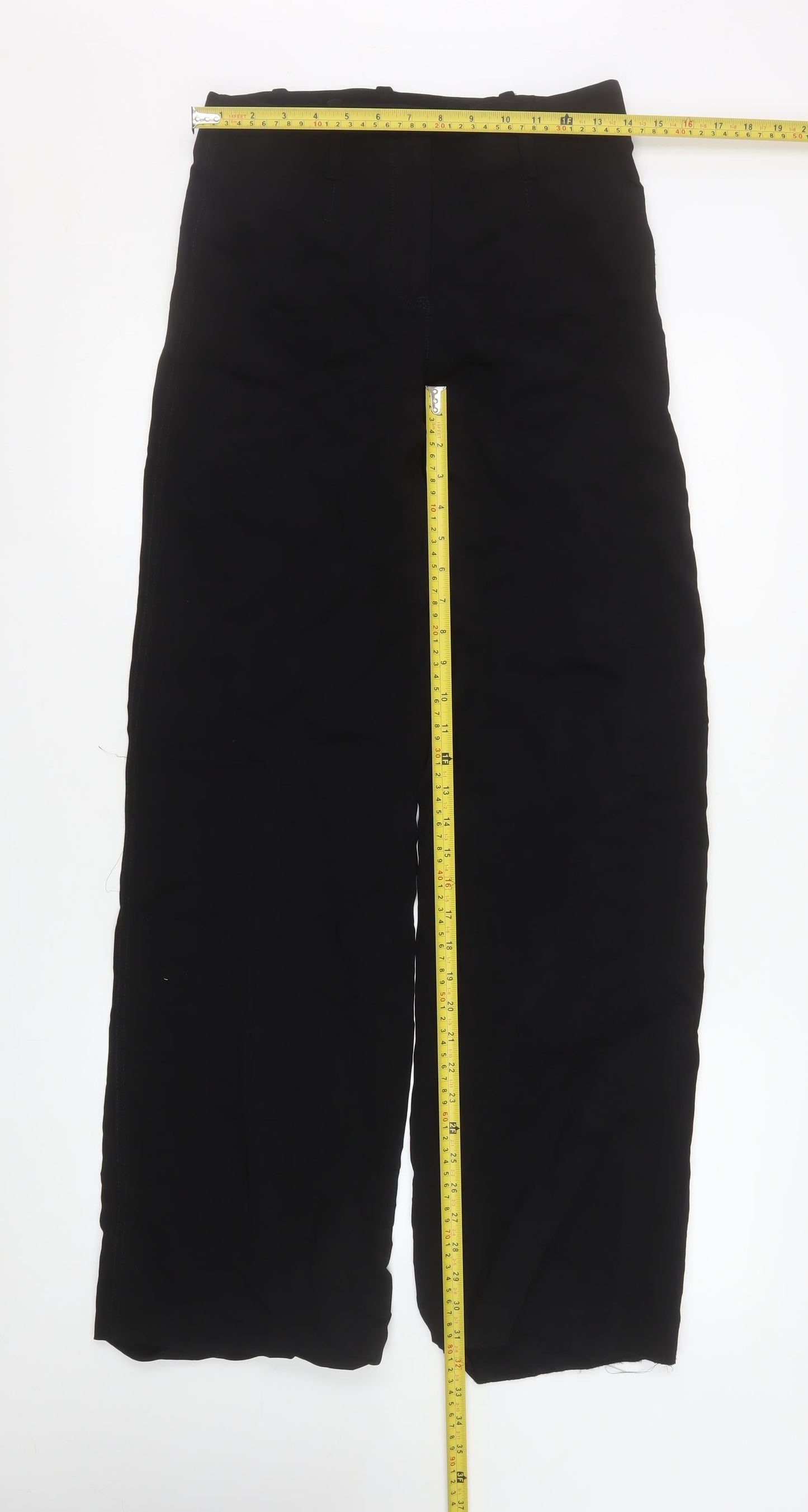 Womens UK Size S Zara Regular Fit Casual Business Workwear Black Trousers