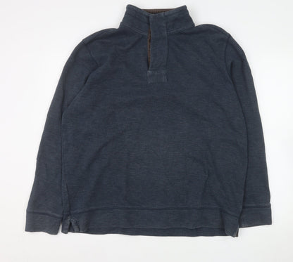 Mens UK Size L Marks and Spencer Blue 1/2 Zip Sweatshirt