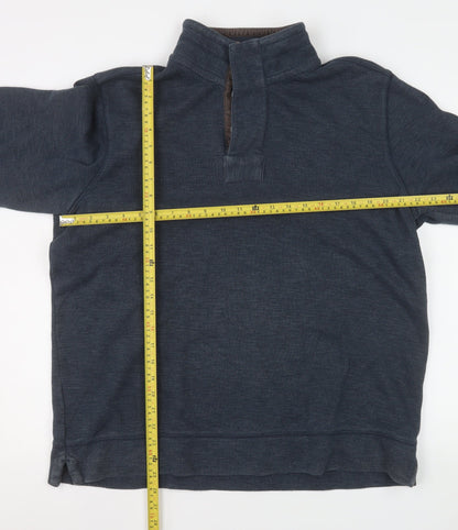 Mens UK Size L Marks and Spencer Blue 1/2 Zip Sweatshirt