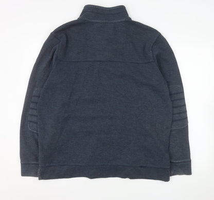 Mens UK Size L Marks and Spencer Blue 1/2 Zip Sweatshirt
