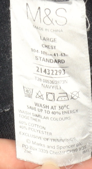 Mens UK Size L Marks and Spencer Blue 1/2 Zip Sweatshirt