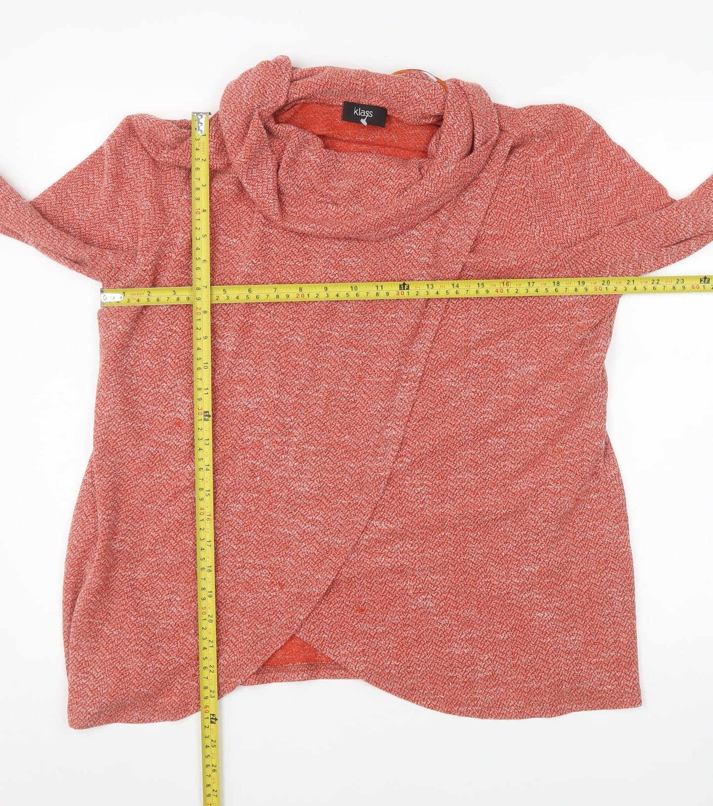 Womens UK Size 2XL Klass Red Wrap Blouse