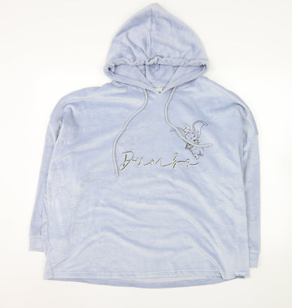 Womens UK Size 12-14 Disney Blue Pullover Hoodie