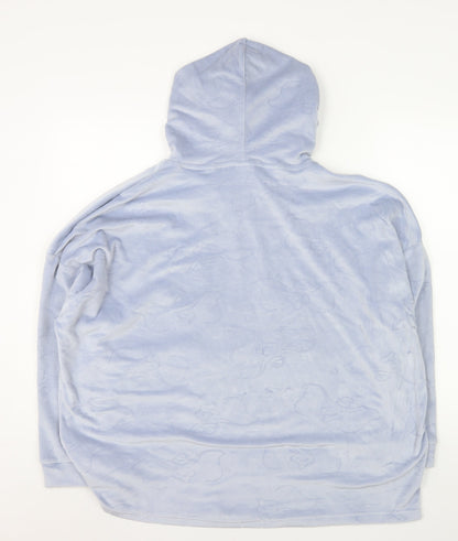 Womens UK Size 12-14 Disney Blue Pullover Hoodie