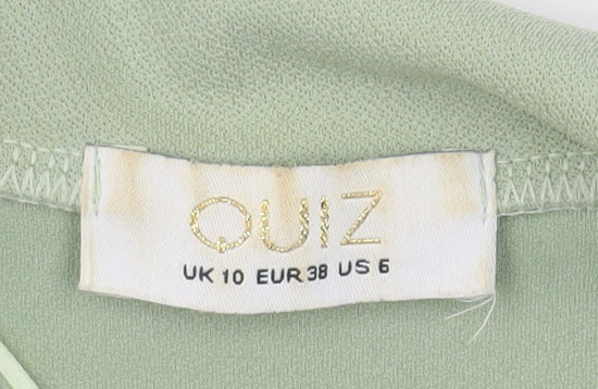 Womens UK Size 10 Quiz Regular Green Blazer