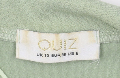 Womens UK Size 10 Quiz Regular Green Blazer