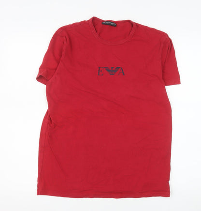 Mens UK Size M Emporio Armani Red  T-Shirt