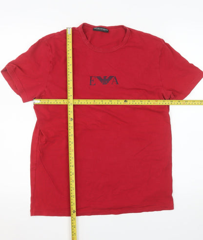 Mens UK Size M Emporio Armani Red  T-Shirt