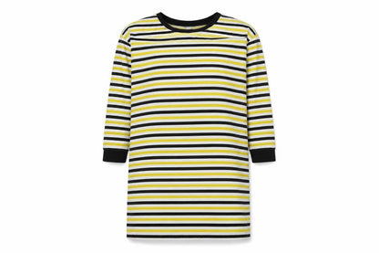 Front view of ASOS Women’s Multicoloured Striped Cotton Jersey T-Shirt Dress, size UK 12