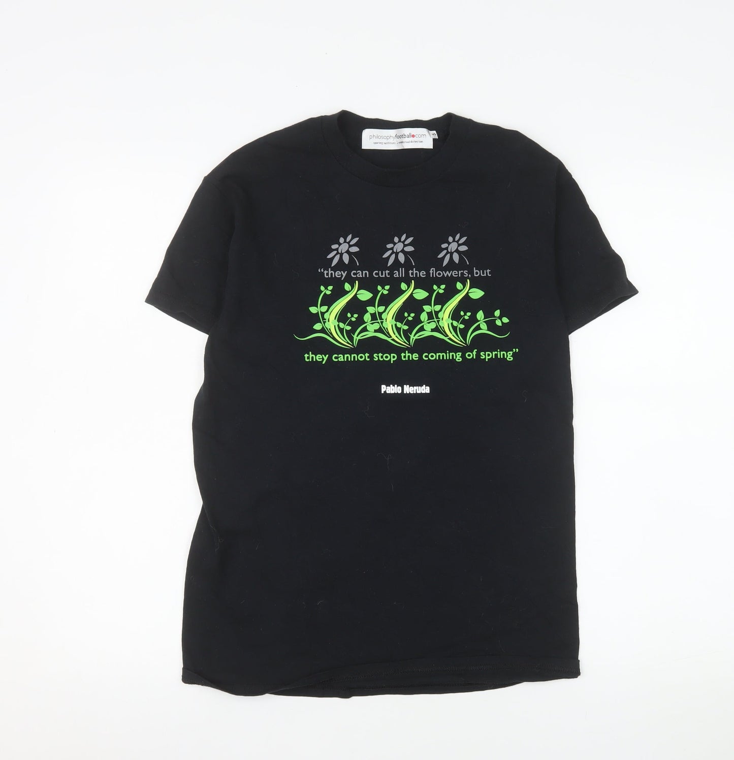 Mens UK Size S Philosophy Football Black  T-Shirt