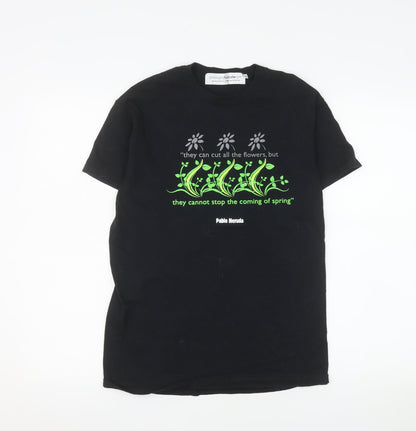 Mens UK Size S Philosophy Football Black  T-Shirt