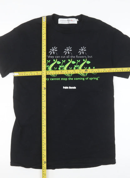 Mens UK Size S Philosophy Football Black  T-Shirt