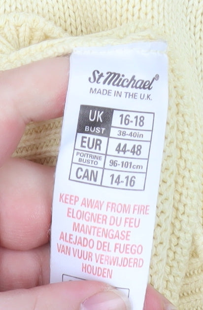 Womens UK Size 16-18 Marks and Spencer Yellow Pullover Jumper