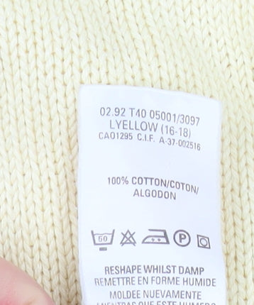 Womens UK Size 16-18 Marks and Spencer Yellow Pullover Jumper