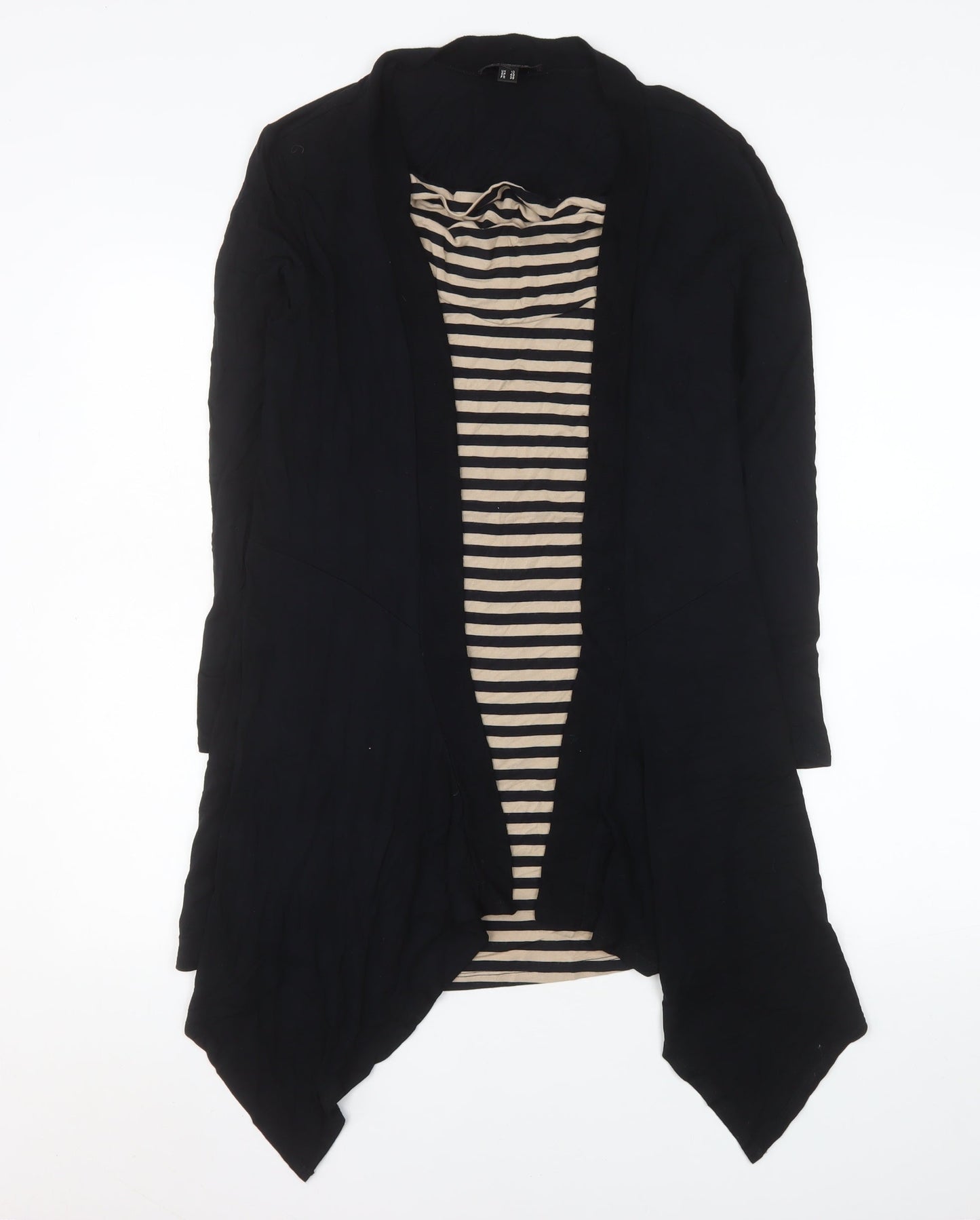 Womens UK Size 10 Pomodoro Black Wrap Blouse