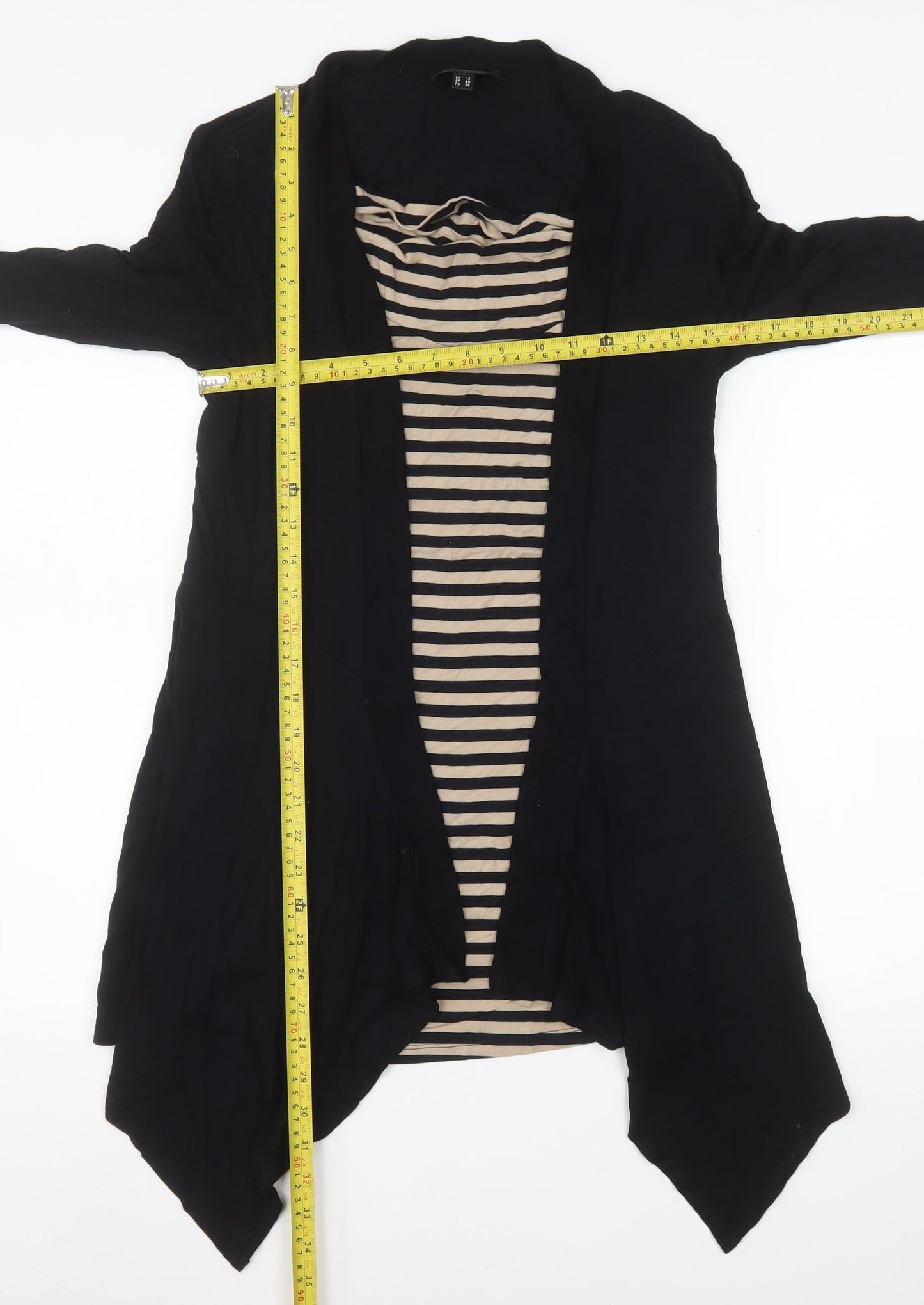 Womens UK Size 10 Pomodoro Black Wrap Blouse