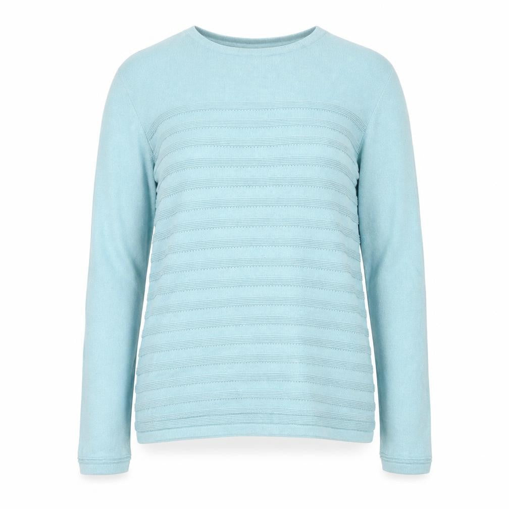 Bonmarché Women Blue Small Viscose Knit Long Sleeve Pullover Jumper
