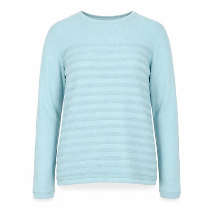 Bonmarché Women Blue Small Viscose Knit Long Sleeve Pullover Jumper