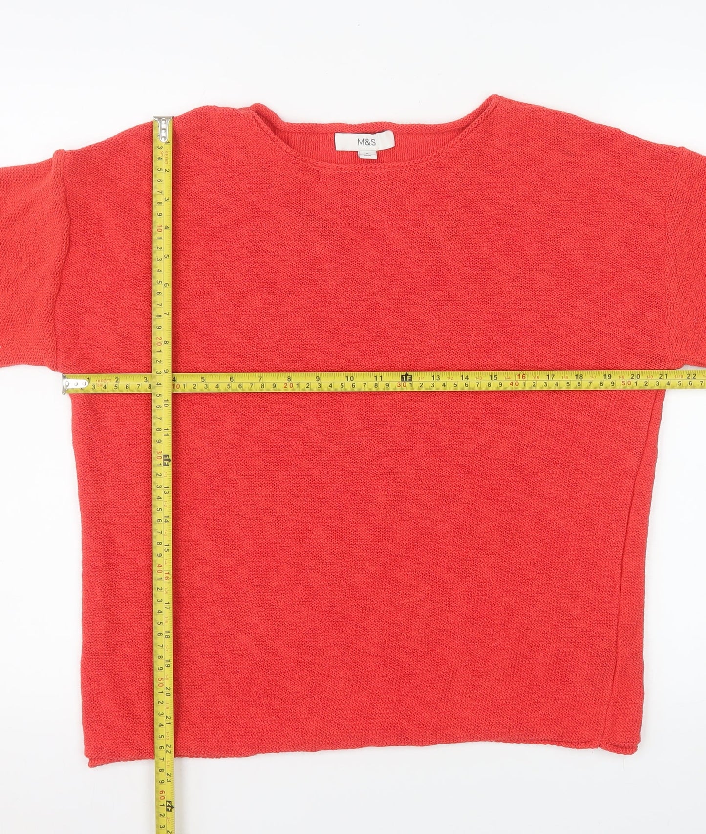 Womens UK Size M Marks and Spencer Red Pullover Jumper
