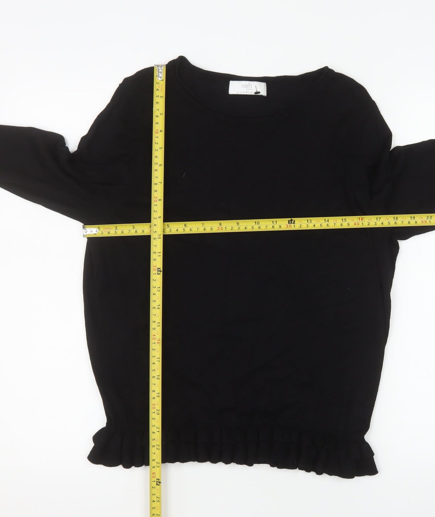 Womens UK Size 14 Wallis Black Basic Blouse