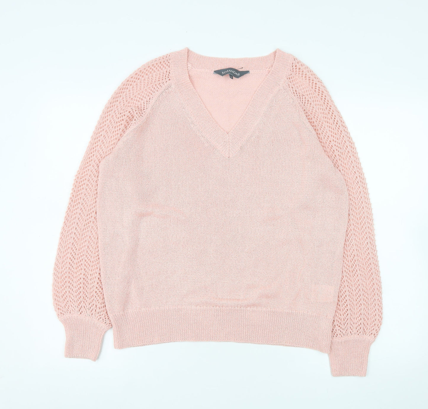 Womens UK Size S Sosandar Pink Pullover Jumper