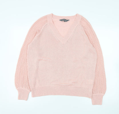 Womens UK Size S Sosandar Pink Pullover Jumper