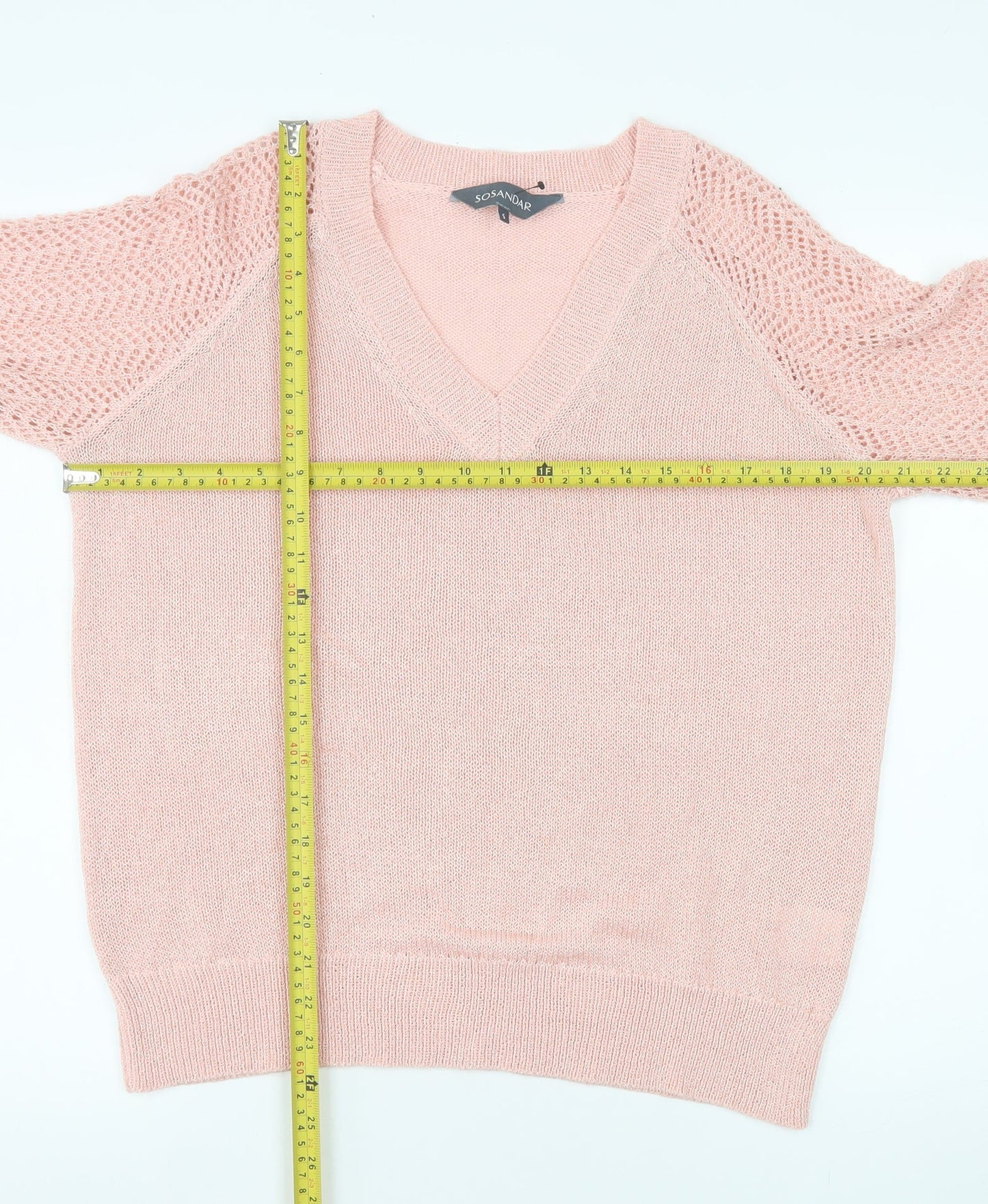 Womens UK Size S Sosandar Pink Pullover Jumper