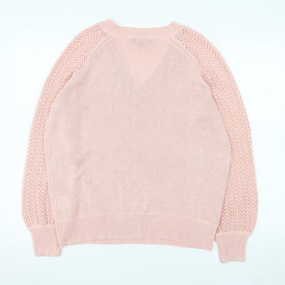 Womens UK Size S Sosandar Pink Pullover Jumper