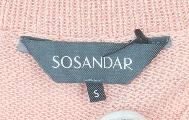 Womens UK Size S Sosandar Pink Pullover Jumper