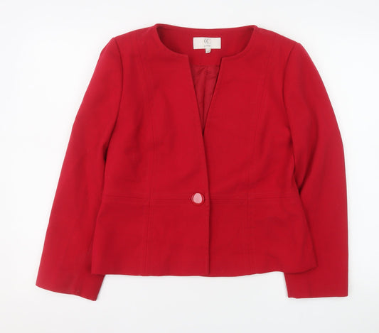 Womens UK Size 10 CC Petites Red Suit Jacket