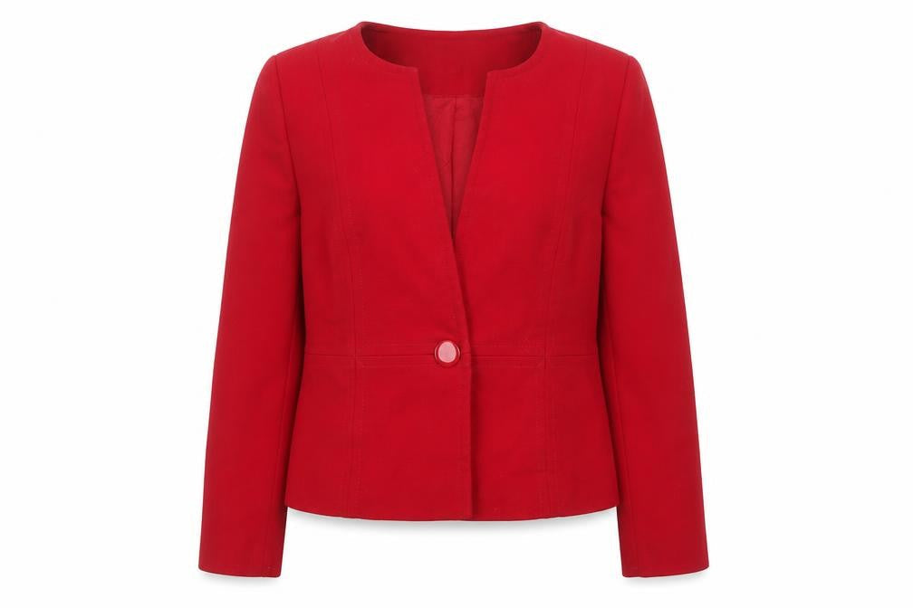 Country Casuals Petite Red One-Button Suit Jacket Size 10 Womens Classic Fit
