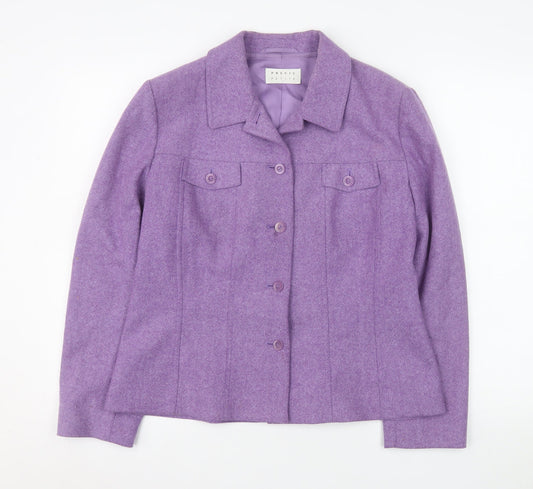 Precis Petite Women's Purple Wool Blend Suit Jacket Size 16