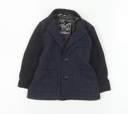 Next Boys Navy Wool Blend Suit Jacket 12-18 Months Classic Formal Blazer