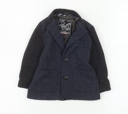 Next Boys Navy Wool Blend Suit Jacket 12-18 Months Classic Formal Blazer