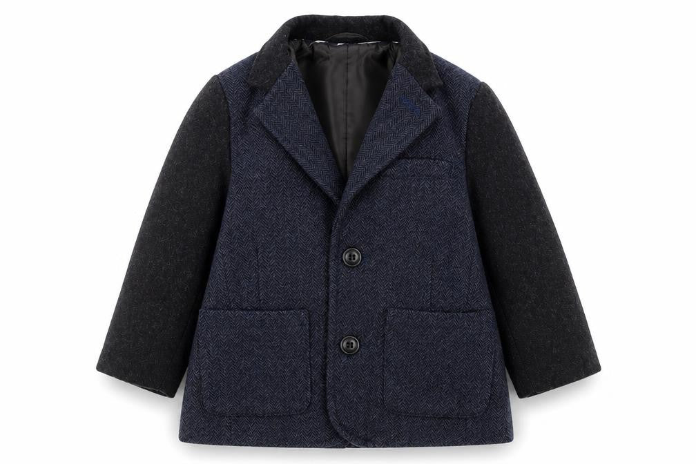 Next Boys Navy Wool Blend Suit Jacket 12-18 Months Classic Formal Blazer