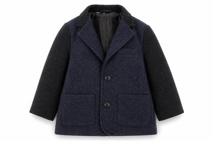 Next Boys Navy Wool Blend Suit Jacket 12-18 Months Classic Formal Blazer