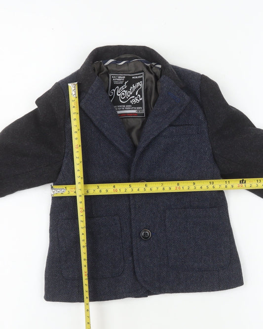 Next Boys Navy Wool Blend Suit Jacket 12-18 Months Classic Formal Blazer