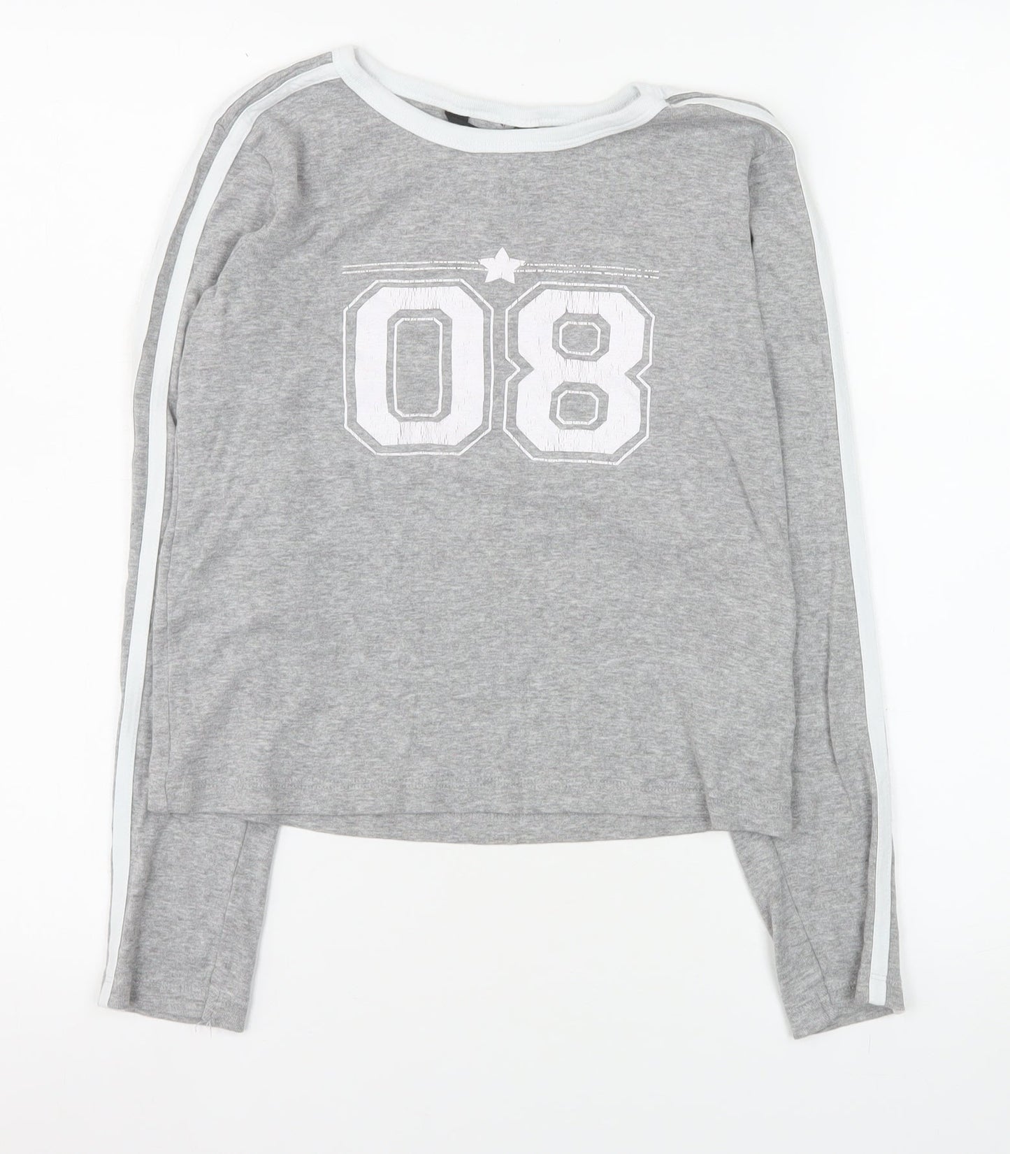 Womens UK Size M Brave Soul Grey Basic T-Shirt