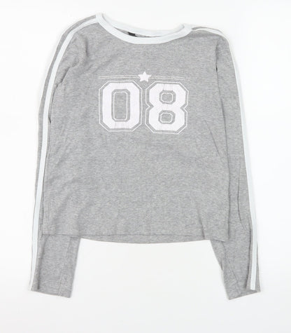 Womens UK Size M Brave Soul Grey Basic T-Shirt