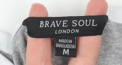 Womens UK Size M Brave Soul Grey Basic T-Shirt
